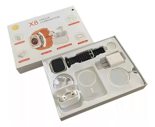 Kit Reloj X8 Ultra Audifonos Bateria